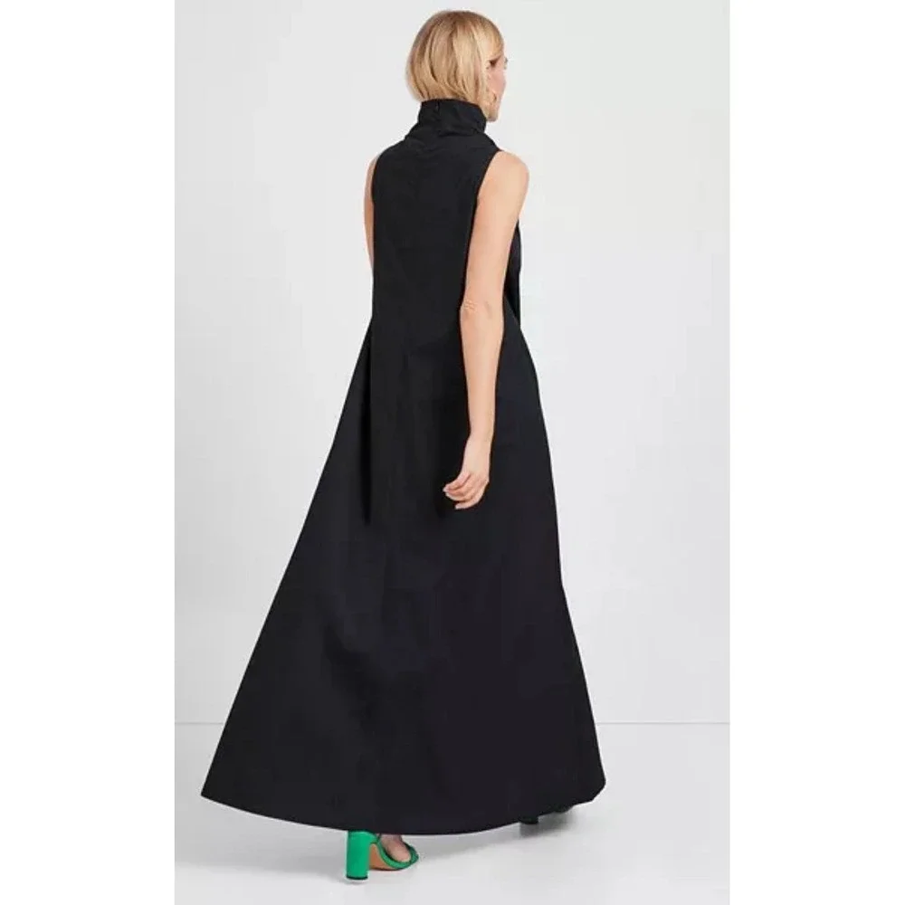 Marcella Minna Sleeveless Dress Black Size Large Maxi Cotton Pockets - Picture 3 of 13
